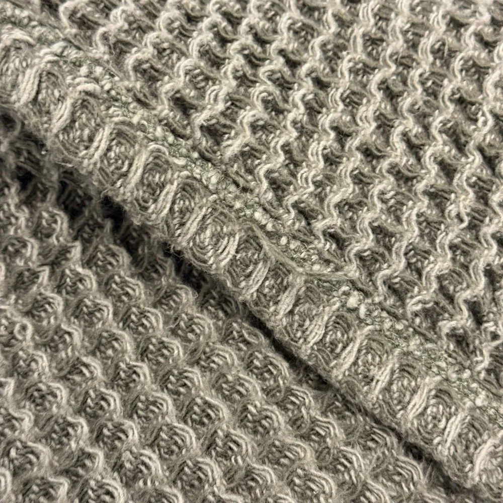 Pottery Barn Waffle Weave Blanket Green Full Size 80x82